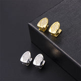 Iced Bling Tooth Caps Grillz CZ Micro Pave Top & Bottom Charms