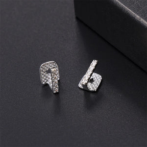 2pcs Iced CapsTeeth Grillz Cubic Zircon Micro Pave Top & Bottom Grills