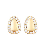 2pcs Iced CapsTeeth Grillz Plated CZ Micro Pave Top & Bottom Grills