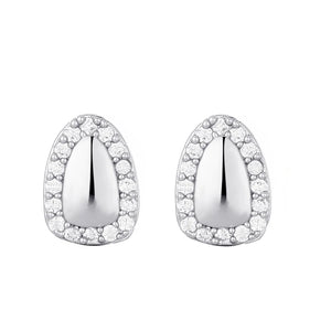 2pcs Iced CapsTeeth Grillz Plated CZ Micro Pave Top & Bottom Grills