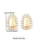 2pcs Iced CapsTeeth Grillz Plated CZ Micro Pave Top & Bottom Grills