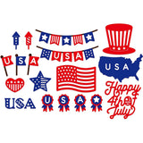 2pcs Independence Cutting Dies Hat Banner Map Fireworks Die Cuts DIY Scrapbook