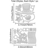 2pcs Independence Cutting Dies Hat Banner Map Fireworks Die Cuts DIY Scrapbook