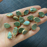 2pcs Green Freshwater Baroque Pearl Pendant Charm DIY Jewelry 10x20mm