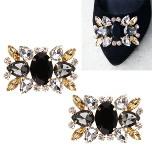 2pcs Rhinestone Charms Shoe Clips Decorative Shoe Buckle Accessory