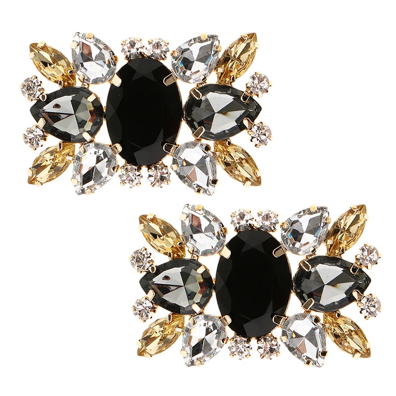 2pcs Rhinestone Charms Shoe Clips Decorative Shoe Buckle Accessory