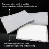 2pcs Large Silver Jewelry Cleaning Cloth Polishing Double Sided Rectangle