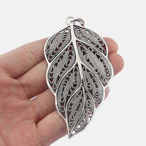 2pcs Large Hollow Filigree Leaves Charms Leaf Pendants DIY Necklace Jewelry
