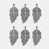 2pcs Large Hollow Filigree Leaves Charms Leaf Pendants DIY Necklace Jewelry