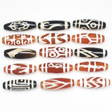 2pcs Tibet Dzi Agates Oval Beads 27-30mm Variety of Patterns