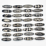 2pcs Tibetan Dzi Agates Oval Beads 27-30mm Large Variety of Patterns