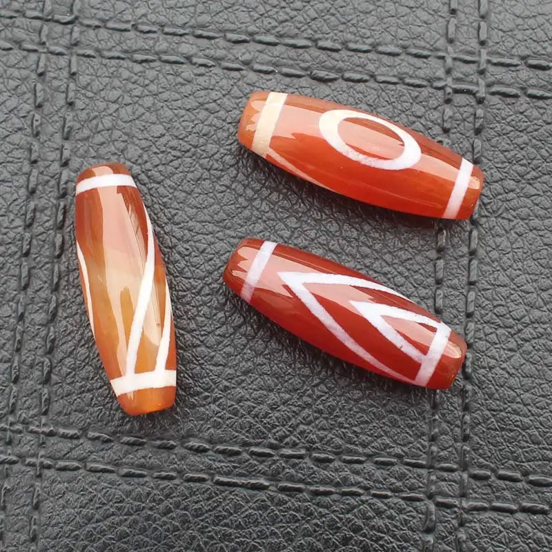 2pcs Tibet Dzi Agates Oval Beads 27-30mm Variety of Patterns