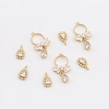 2pcs 13*24mm Rhinestone Pendants Earring Decor Metal Bow DIY Jewelry