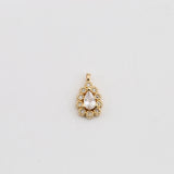 2pcs 13*24mm Rhinestone Pendants Earring Decor Metal Bow DIY Jewelry