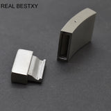 2pcs 18.5*4mm Stainless Steel Wide Clasps for Leather Bracelets