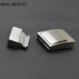 2pcs 18.5*4mm Stainless Steel Wide Clasps for Leather Bracelets