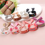 Love Embroidery Wrist Band Bracelet Couple Rope Bracelet 2pcs