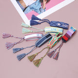 Love Embroidery Wrist Band Bracelet Couple Rope Bracelet 2pcs