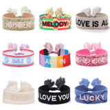 Love Embroidery Wrist Band Bracelet Couple Rope Bracelet 2pcs