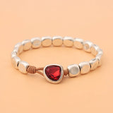 2pcs/Lot Retro Alloy Beaded Bracelet Men Women Jewelry Gift Tibetan Silver
