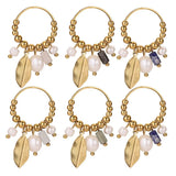 2pcs Stainless Steel Tassel Foliage Boho Charm DIY Earring Connectors