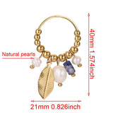 2pcs Stainless Steel Tassel Foliage Boho Charm DIY Earring Connectors