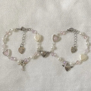 2pcs Love Beaded Bracelet Y2K as Gift for Couples, Sisters - Counterfeit Core