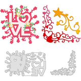 2pcs Love Heart Corner Metal Cutting Dies for Scrapbooking Birthday Cards Making