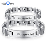Personalized Engrave Bracelets Stainless Steel Gift For Couples