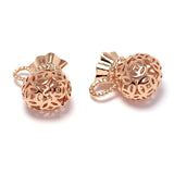 2pcs Rose Plated Brass Lucky Bag Charms 19x18mm