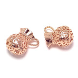 2pcs Rose Plated Brass Lucky Bag Charms 19x18mm