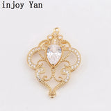 2pcs Zircon Pendant Jewelry DIY Accessory
