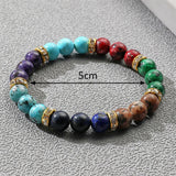 2pcs Man Stone Bracelets 7 Chakras Bangels 8mm Beaded Bracelet