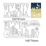 2pcs Metal Winter House Cutting Dies for Scrapbooking DIY
