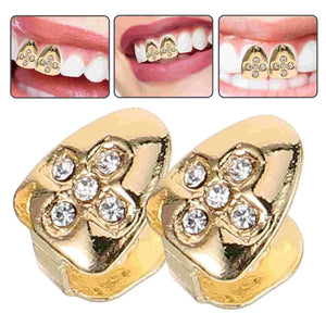 2pcs Metal Teeth Grills for Hip Hop Party
