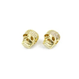 2pcs Skull CZ Copper Ball Charm Spacers for Jewelry Making