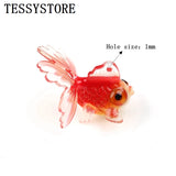 2pcs Goldfish Puffer Fish Acetate Acrylic Resin Pendant Jewelry Making Earrings
