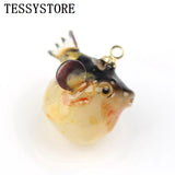 2pcs Goldfish Puffer Fish Acetate Acrylic Resin Pendant Jewelry Making Earrings