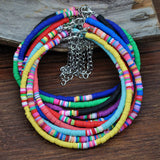 Polymer Clay Beads Anklet Set for Women Beach Bracelet Foot Chain Boho Jewelry
