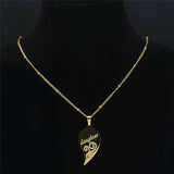Mother Daughter Heart Necklaces Family Stainless Steel Charm Jewelry