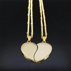 Mother Daughter Heart Necklaces Family Stainless Steel Charm Jewelry