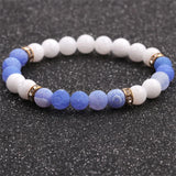 2pcs Multicolor Agate Stone Bracelets Matte Bangels 8mm
