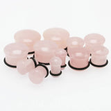 2pcs Pinky Stone Ear Plugs Gauges Flesh Tunnel Body Jewelry