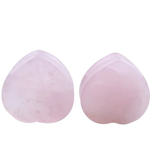2pcs Pinky Stone Ear Plugs Gauges Flesh Tunnel Piercing Jewelry