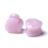 2pcs Pinky Stone Ear Plugs Gauges Flesh Tunnel Piercing Jewelry