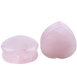 2pcs Pinky Stone Ear Plugs Gauges Flesh Tunnel Piercing Jewelry