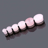 2pcs Pinky Stone Ear Plugs Gauges Flesh Tunnel Body Jewelry