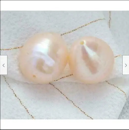 2pcs AAAA South Sea Loose Pearl 14.5mmx11mm Full Drilled
