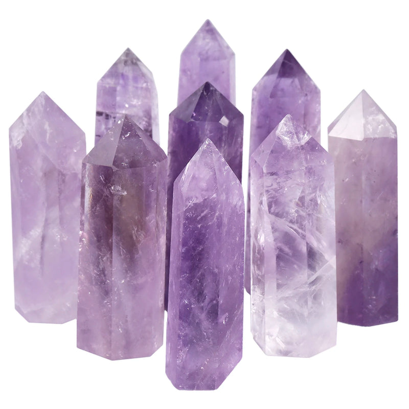 Amethyst Crystal Points Wand for Luck Chakra Reiki