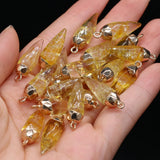 Natural Citrine Pendant Charms Agate Stone for DIY Jewelry Necklace Making
